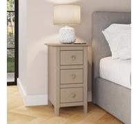 Putty 3 Drawer Bedside Table Brushed Metal Handles