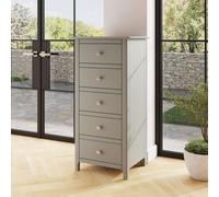 Fwstyle Palma Grey 5 Drawer Tall Slim Chest Of Drawers