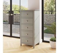 Grey 5 Drawer Chest of Drawers Brushed Metal Handles