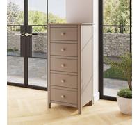 Fwstyle Palma Putty 5 Drawer Tall Slim Chest Of Drawers
