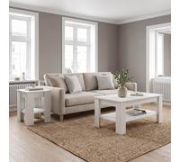 FWStyle Promo 2 Piece Coffee Table & Lamp Table Set - White FWStyle White