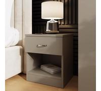 Fwstyle Promo Bedside Table Chest Of Drawers Putty Nightstand 1 Drawer Open Storage (H) 47 (W) 40 (D) 36Cm