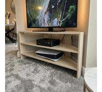 Fwstyle Promo Putty Corner Tv Unit Media Stand (H) 45 (W) 110 (D) 36Cm In Light Beige Light Beige One Size