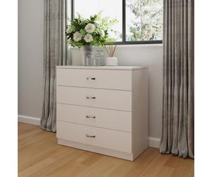 Fwstyle Promo White 4 Drawer Chest Of Drawers (H) 72Cm (W) 75Cm (D) 36Cm