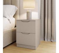 Fwstyle Putty 2 Drawer Bedside Chest Of Drawers Nightstand (H) 54Cm (W) 40Cm (D) 40Cm Extra Deep Drawers