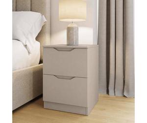 Fwstyle Putty 2 Drawer Bedside Chest Of Drawers Nightstand (H) 54Cm (W) 40Cm (D) 40Cm Extra Deep Drawers