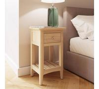 Fwstyle Ready Assembled 1 Drawer Bedside Table Nightstand Natural Ash In Brown Brown One Size