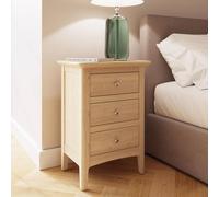Fwstyle Ready Assembled 3 Drawer Chest Of Drawers Natural Ash In Brown