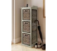 Fwstyle Ready Assembled 3 Drawer Storage Unit Tall Solid Greywash Pine Grey