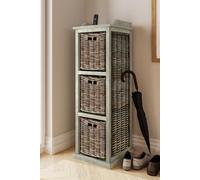 FWStyle Ready Assembled 3 Drawer Storage Unit Tall Solid Greywash Pine in Grey FWStyle Grey