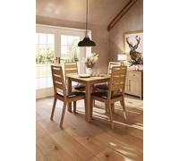 Fwstyle Ready Assembled Ladder Back Oak Dining Room Chair Set In Brown Brown