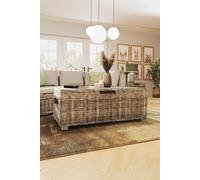 FWStyle Ready Assembled Lift Up Storage Coffee Table Kubu Rattan Greywash Pine FWStyle Natural One Size