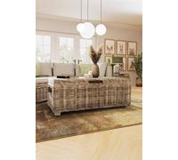 FWStyle Ready Assembled Lift Up Storage Coffee Table Kubu Rattan Greywash Pine FWStyle Natural One Size