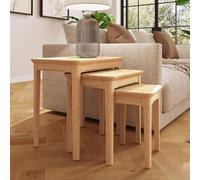 Fwstyle Ready Assembled Nest Of 3 Ash Nesting Tables In Brown Brown One Size