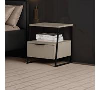 Fwstyle Sage Green 1 Drawer Bedside Table Nightstand Black Metal