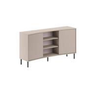Fwstyle Sandstone Large 2 Door Curved Modern Sideboard In Beige Beige