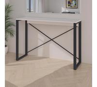 FWStyle Sandstone Modern Console Hallway Table in Beige FWStyle Beige