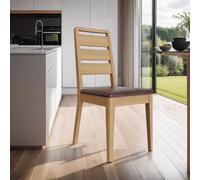 Fwstyle Set Of 2 Ladder Back Dining Chairs Ready Assembled