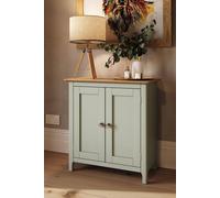 Fwstyle Sideboard Oak Veneered Top 2 Large Doors Sage Green Finish Green One Size