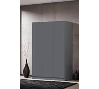 Fwstyle Slow Close 3 Door Triple Wardrobe Dark Matt Grey In Dark Grey Dark Grey