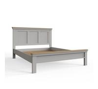 Fwstyle Solid Dove Grey Painted Oak King Size Bedframe