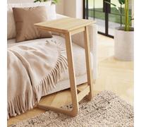 Fwstyle Solid Natural Ash Wooden Sofa Snack Table In Brown Brown