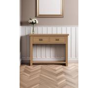 Fwstyle Solid Oak 2 Drawer Large Console Table In Brown Brown One Size