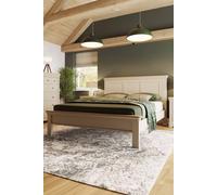 Fwstyle Solid Oak Bed Frame Painted Finish Putty In Beige Beige Double