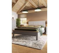 Fwstyle Solid Oak Bed Frame Painted Finish Putty In Grey