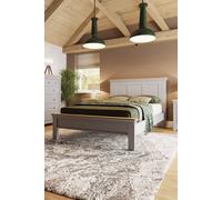 Fwstyle Solid Oak Bed Frame Painted Finish Putty In Grey Grey Double