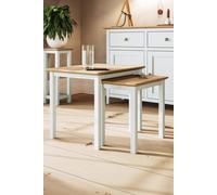 FWStyle Nest of Tables Linen Cream Oak Veneer Assembled
