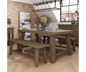 FWSTYLE Solid Reclaimed Pine 1.6M 4 Piece Dining Set