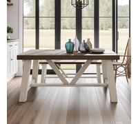 Fwstyle Solid Reclaimed Pine 1.6M Dining Table Set With Free Extensions