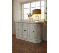 Fwstyle Solid Reclaimed Pine Large Sideboard Lime Washed 4 Doors In Brown