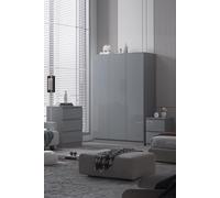 FWStyle Stora 3 Door Triple Wardrobe Large High Gloss Grey FWStyle Grey