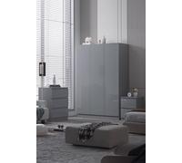 Fwstyle Stora 3 Door Triple Wardrobe Large High Gloss Grey Grey