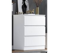 Fwstyle Stora 3 Drawer White Chest Of Drawers (H) 77 (W) 60 (D) 40Cm White One Size