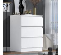 Fwstyle Stora White 3 Drawer Chest (H) 77Cm (W) 60Cm (D) 40Cm - Extra Deep 14Cm Drawers