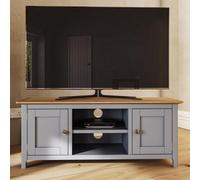 Fwstyle Taberno 2 Door Dove Grey & Oak Ready Assembled Tv Unit Media Stand (H) 44 (W) 110 (D) 35Cm