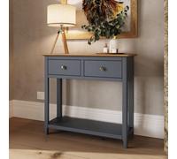 Fwstyle Taberno 2 Drawer Console Hall Table Graphite Blue (H) 76 (W) 85 (D) 30Cm