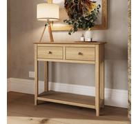Fwstyle Taberno 2 Drawer Console Hall Table Natural Oak (H) 76 (W) 85 (D) 30Cm
