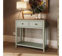 Fwstyle Taberno 2 Drawer Console Hall Table Sage Green (H) 76 (W) 85 (D) 30Cm