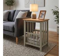 Fwstyle Taberno Magazine Rack Table Sage Green Living Room Storage Ready Assembled (H) 55 (W) 45 (D) 35Cm