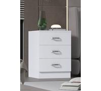 Fwstyle Tunis 3 Drawer Chest Of Drawers Bedside - Matt White White