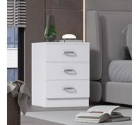 Fwstyle Tunis White 3 Drawer Chest (H) 56Cm (W) 40Cm (D) 40Cm