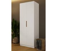 Veloce 2 Door White Gloss Double Wardrobe FWStyle White One Size