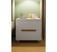 FWStyle Veloce 2 Drawer White Gloss Bedside Fast Click Assembly FWStyle White