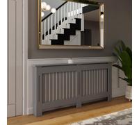 Fwstyle Vertical Slat Large Grey Radiator Cover (H) 82.3 (W) 172Cm (D) 19Cm