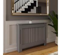 Fwstyle Vertical Slat Medium Grey Radiator Cover (H) 82.3 (W) 112Cm (D) 19Cm