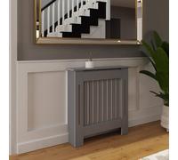 Fwstyle Vertical Slat Small Grey Radiator Cover (H) 82.3 (W) 78Cm (D) 19Cm Grey
